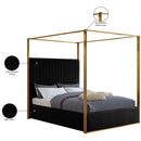  Color_Black/ Brass  Size_Queen  -- Jones Black Velvet Upholstered Queen Bed IMAGE 8