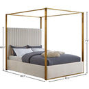 Meridian Jones Cream Velvet King Bed IMAGE 7