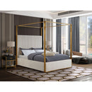  Color_Cream  Size_Queen  -- Jones Cream Velvet Upholstered Queen Bed IMAGE 2