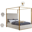 Meridian Jones Cream Velvet Queen Bed IMAGE 8