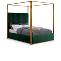  Color_Green Size_Queen -- Jones Green Velvet Upholstered Queen Bed IMAGE 1