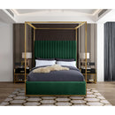  Color_Green  Size_Queen  -- Jones Green Velvet Upholstered Queen Bed IMAGE 4