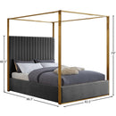 Meridian Jones Grey Velvet King Bed IMAGE 7