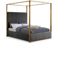 Color_Grey Size_Queen -- Jones Grey Velvet Upholstered Queen Bed IMAGE 1