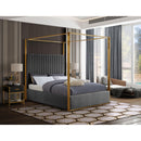  Color_Grey  Size_Queen  -- Jones Grey Velvet Upholstered Queen Bed IMAGE 2