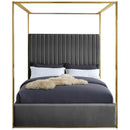  Color_Grey  Size_Queen  -- Jones Grey Velvet Upholstered Queen Bed IMAGE 3