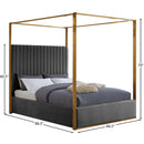 Meridian Jones Grey Velvet Queen Bed IMAGE 7