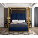  Color_Navy  Size_King  -- Jones Navy Velvet Upholstered King Bed IMAGE 4