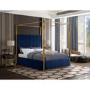  Color_Navy  Size_Queen  -- Jones Navy Velvet Upholstered Queen Bed IMAGE 2