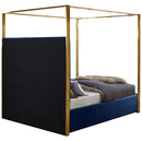  Color_Navy  Size_Queen  -- Jones Navy Velvet Upholstered Queen Bed IMAGE 6