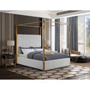  Color_White  Size_King  -- Jones White Velvet Upholstered King Bed IMAGE 2