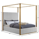  Color_White  Size_King  -- Jones White Velvet Upholstered King Bed IMAGE 7