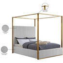  Color_White  Size_King  -- Jones White Velvet Upholstered King Bed IMAGE 8