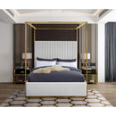  Color_White  Size_Queen  -- Jones White Velvet Upholstered Queen Bed IMAGE 4