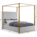  Color_White  Size_Queen  -- Jones White Velvet Upholstered Queen Bed IMAGE 7