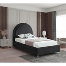  Color_Black  Size_Twin  -- Milo Black Boucle Fabric Upholstered Twin Bed IMAGE 2