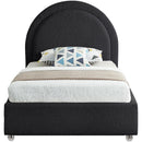 Color_Black  Size_Twin  -- Milo Black Boucle Fabric Upholstered Twin Bed IMAGE 3