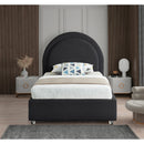  Color_Black  Size_Twin  -- Milo Black Boucle Fabric Upholstered Twin Bed IMAGE 4