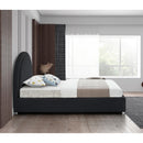  Color_Black  Size_Twin  -- Milo Black Boucle Fabric Upholstered Twin Bed IMAGE 5