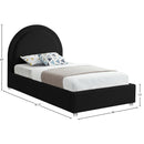  Color_Black  Size_Twin  -- Milo Black Boucle Fabric Upholstered Twin Bed IMAGE 7