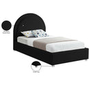  Color_Black  Size_Twin  -- Milo Black Boucle Fabric Upholstered Twin Bed IMAGE 8