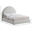  Color_Cream  Size_Queen  -- Milo Cream Boucle Fabric Upholstered Queen Bed IMAGE 7