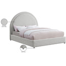  Color_Cream  Size_Queen  -- Milo Cream Boucle Fabric Upholstered Queen Bed IMAGE 8