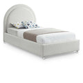  Color_Cream Size_Twin -- Milo Cream Boucle Fabric Upholstered Twin Bed IMAGE 1