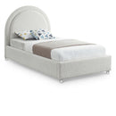  Color_Cream  Size_Twin  -- Milo Cream Boucle Fabric Upholstered Twin Bed IMAGE 1