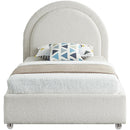 Color_Cream  Size_Twin  -- Milo Cream Boucle Fabric Upholstered Twin Bed IMAGE 3