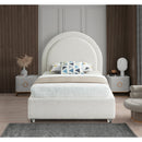  Color_Cream  Size_Twin  -- Milo Cream Boucle Fabric Upholstered Twin Bed IMAGE 4