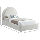  Color_Cream  Size_Twin  -- Milo Cream Boucle Fabric Upholstered Twin Bed IMAGE 7