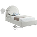  Color_Cream  Size_Twin  -- Milo Cream Boucle Fabric Upholstered Twin Bed IMAGE 8