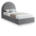 Color_Grey Size_Twin -- Milo Grey Boucle Fabric Upholstered Twin Bed IMAGE 1