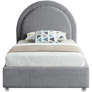  Color_Grey  Size_Twin  -- Milo Grey Boucle Fabric Upholstered Twin Bed IMAGE 3