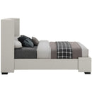  Color_Beige/ Black  Size_King  -- Oxford Beige Linen Textured Fabric Upholstered King Bed IMAGE 5