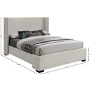  Color_Beige/ Black  Size_King  -- Oxford Beige Linen Textured Fabric Upholstered King Bed IMAGE 9