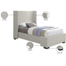  Color_Beige/ Black  Size_Twin  -- Oxford Beige Twin Linen Textured Fabric Upholstered Twin Bed IMAGE 10