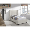  Color_Beige/ Black  Size_Twin  -- Oxford Beige Twin Linen Textured Fabric Upholstered Twin Bed IMAGE 2
