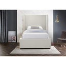  Color_Beige/ Black  Size_Twin  -- Oxford Beige Twin Linen Textured Fabric Upholstered Twin Bed IMAGE 4