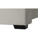  Color_Beige/ Black  Size_Twin  -- Oxford Beige Twin Linen Textured Fabric Upholstered Twin Bed IMAGE 7