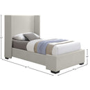  Color_Beige/ Black  Size_Twin  -- Oxford Beige Twin Linen Textured Fabric Upholstered Twin Bed IMAGE 9