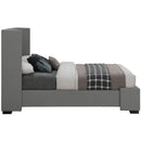  Color_Grey  Size_Full  -- Oxford Grey Linen Textured Fabric Upholstered Full Bed IMAGE 5