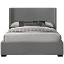  Color_Grey  Size_King  -- Oxford Grey Linen Textured Fabric Upholstered King Bed IMAGE 3