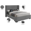  Color_Grey  Size_Queen  -- Oxford Grey Linen Textured Fabric Upholstered Queen Bed IMAGE 10