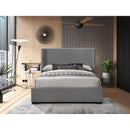  Color_Grey  Size_Queen  -- Oxford Grey Linen Textured Fabric Upholstered Queen Bed IMAGE 4