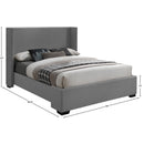 Meridian Oxford Grey Linen Textured Fabric Queen Bed (3 Boxes) IMAGE 9