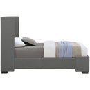  Color_Grey  Size_Twin  -- Oxford Grey Twin Linen Textured Fabric Upholstered Twin Bed IMAGE 5
