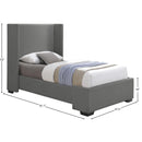  Color_Grey  Size_Twin  -- Oxford Grey Twin Linen Textured Fabric Upholstered Twin Bed IMAGE 9