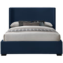  Color_Navy  Size_Full  -- Oxford Navy Linen Textured Fabric Upholstered Full Bed IMAGE 3